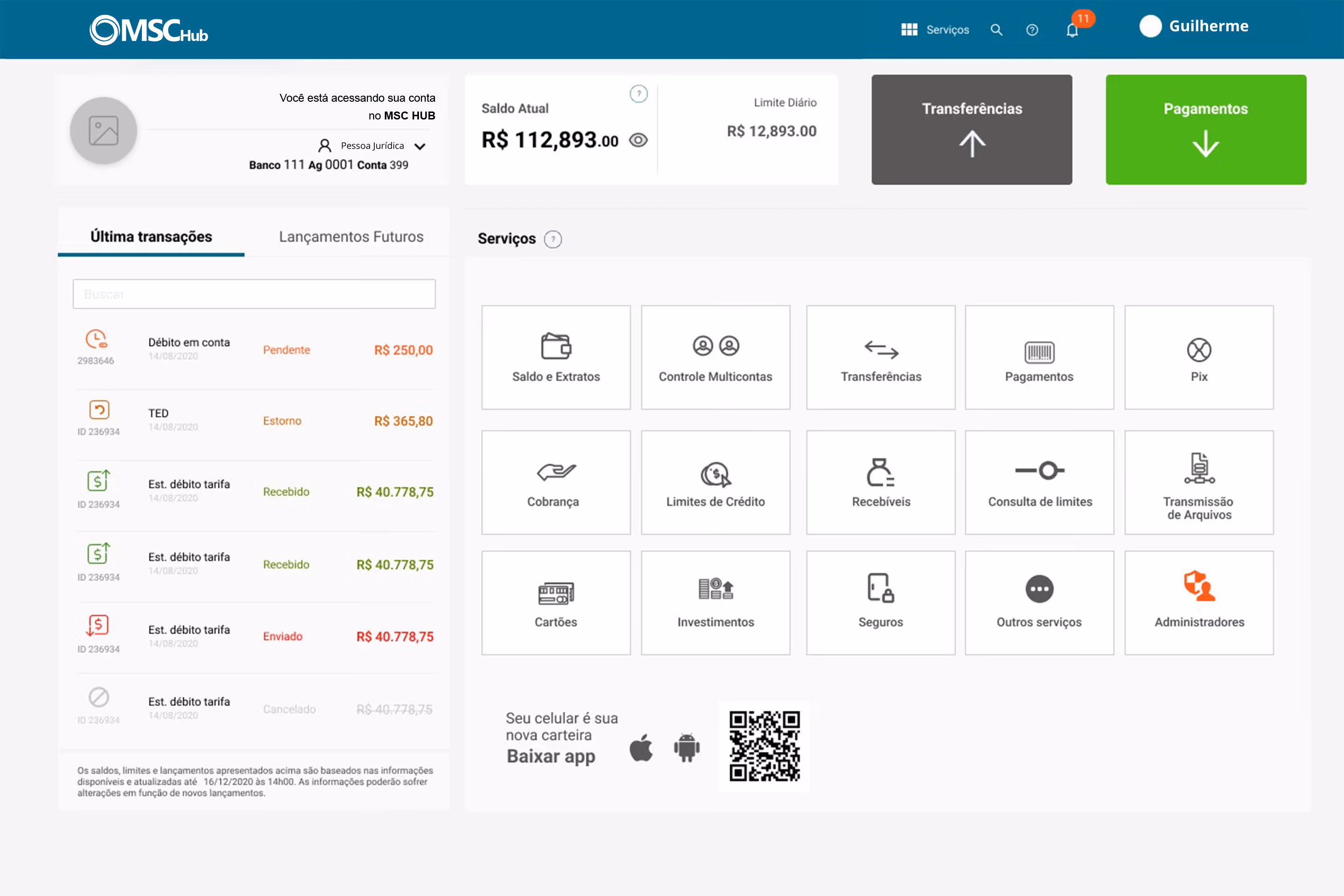 MSC Hub Banco Digital